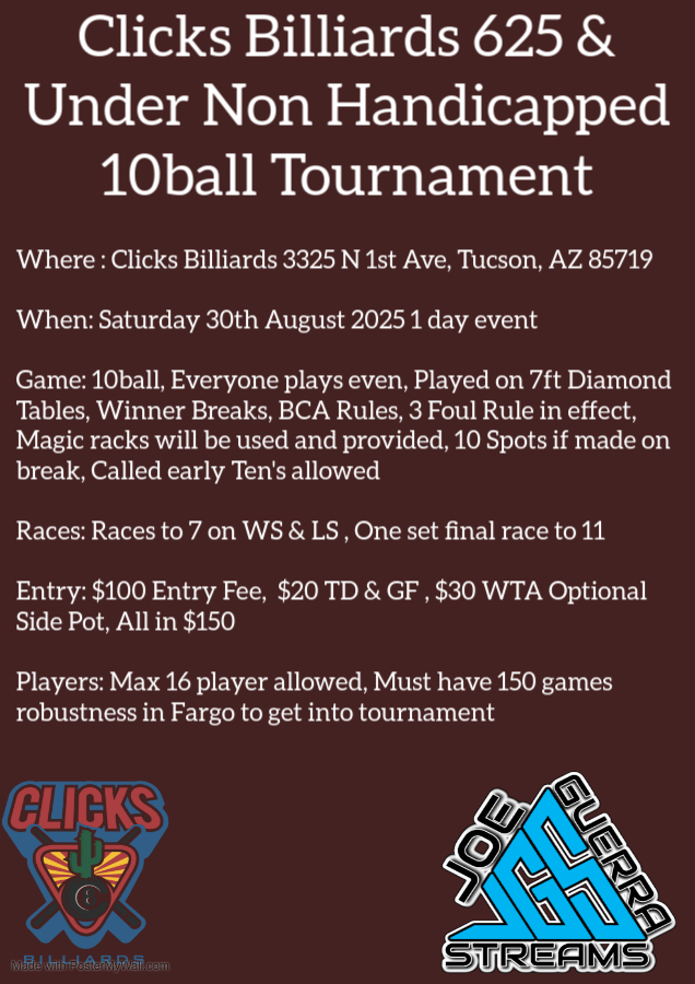 Tournament flyer / rules image